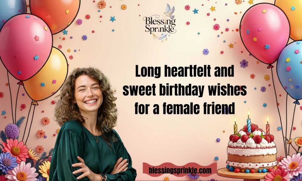 Long heartfelt and sweet birthday wishes for a female friend