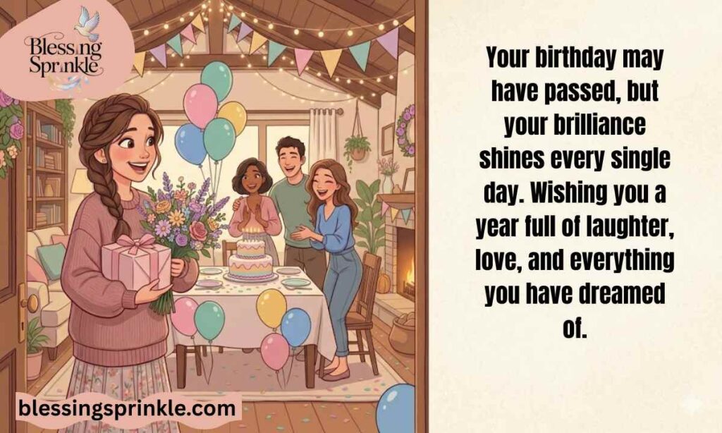 Elegant Happy Belated Birthday GIF