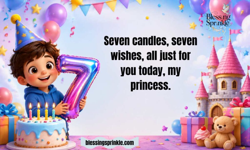 7 Candles for 7th Birthday Message