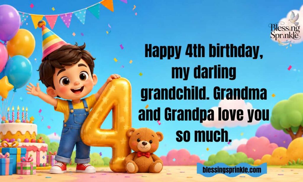 Happy 4th Birthday Wishes from Grandparents