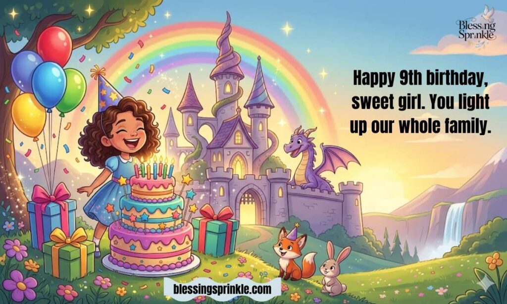Happy 9th Birthday Wishes for a Granddaughter