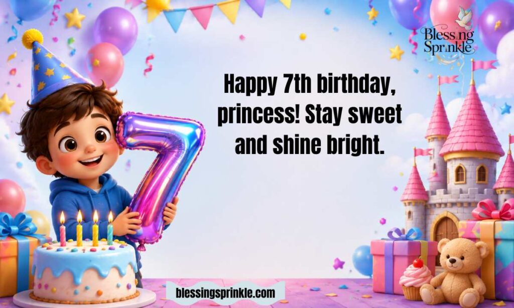 Short 7th Birthday Message for Girl