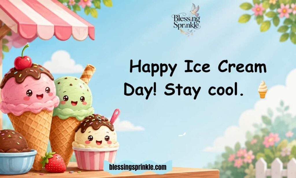 Short National Ice Cream Day Wishes for Text Messages and Cards